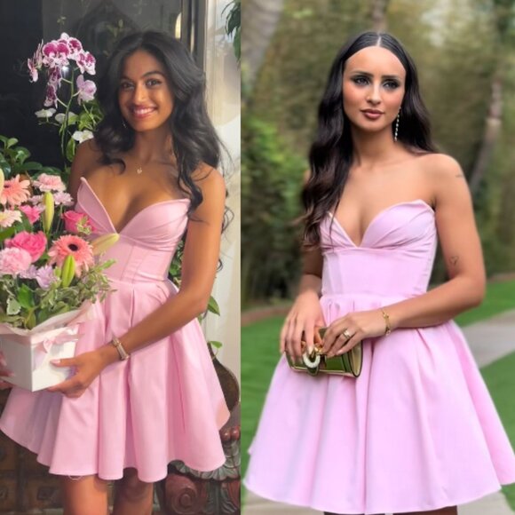 House of CB Mar Cotton Candy Pink Strapless Pirouette Mini Dress Size M NWT - Picture 11 of 14